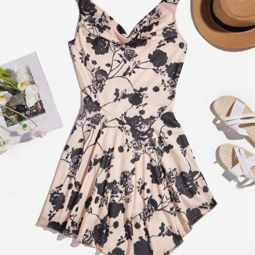 Floral Print Sleeveless Dress